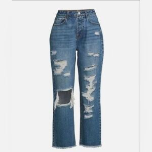 Vanilla Star NEW 90s Boyfriend Juniors Jeans Super High Rise Distressed Denim